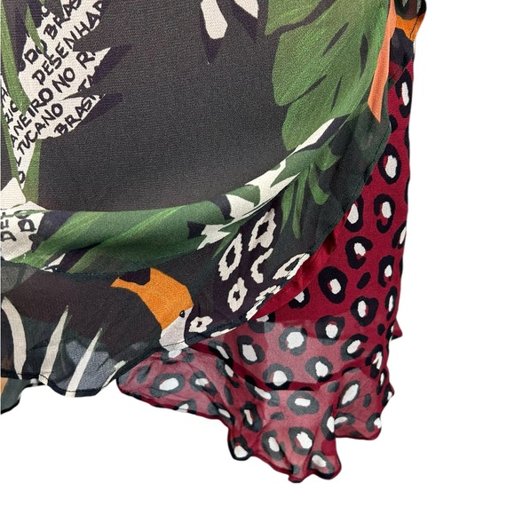 NWT Farm Rio Tropical Print Knee Length Wrap Skirt Size Small Anthropologie - Picture 6 of 12